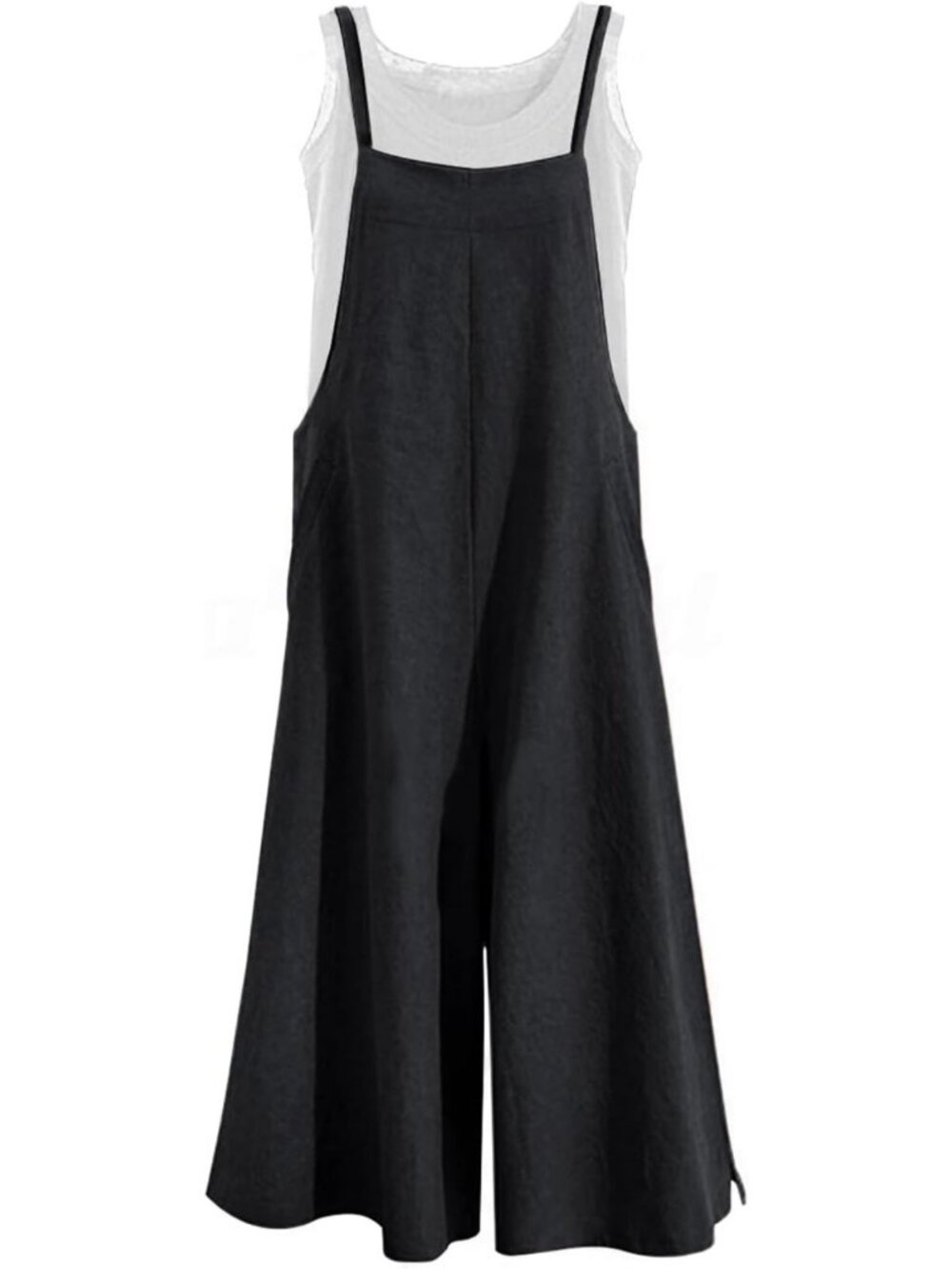 Casual Loose Wide Leg Jumpsuit for Women | Baggy Cotton Overalls with Pockets